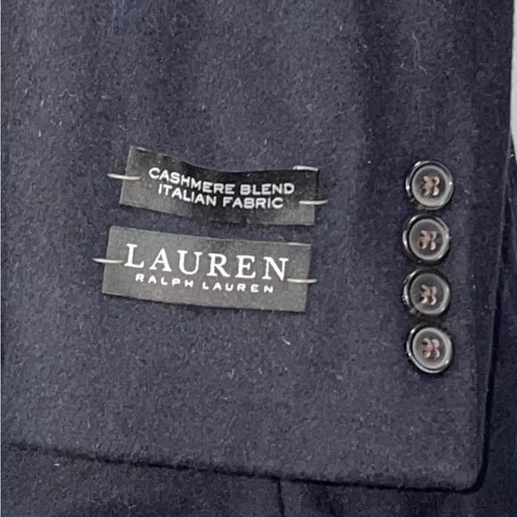 Lauren Ralph Lauren Men's Blue Cashmere Wool Overcoat Coat Jacket Size 38R New - Picture 5 of 7